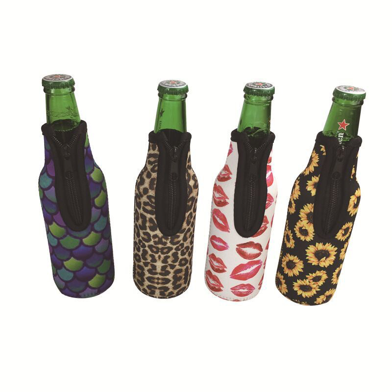 Beer Bottle Insulator Holde Insulated Can Cooler with Beer Opener