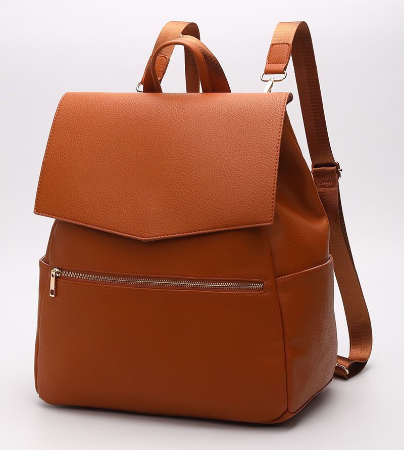 Premium PU Leather Nappy Backpack Oem Factory Large Capacity Diaper Bag ...